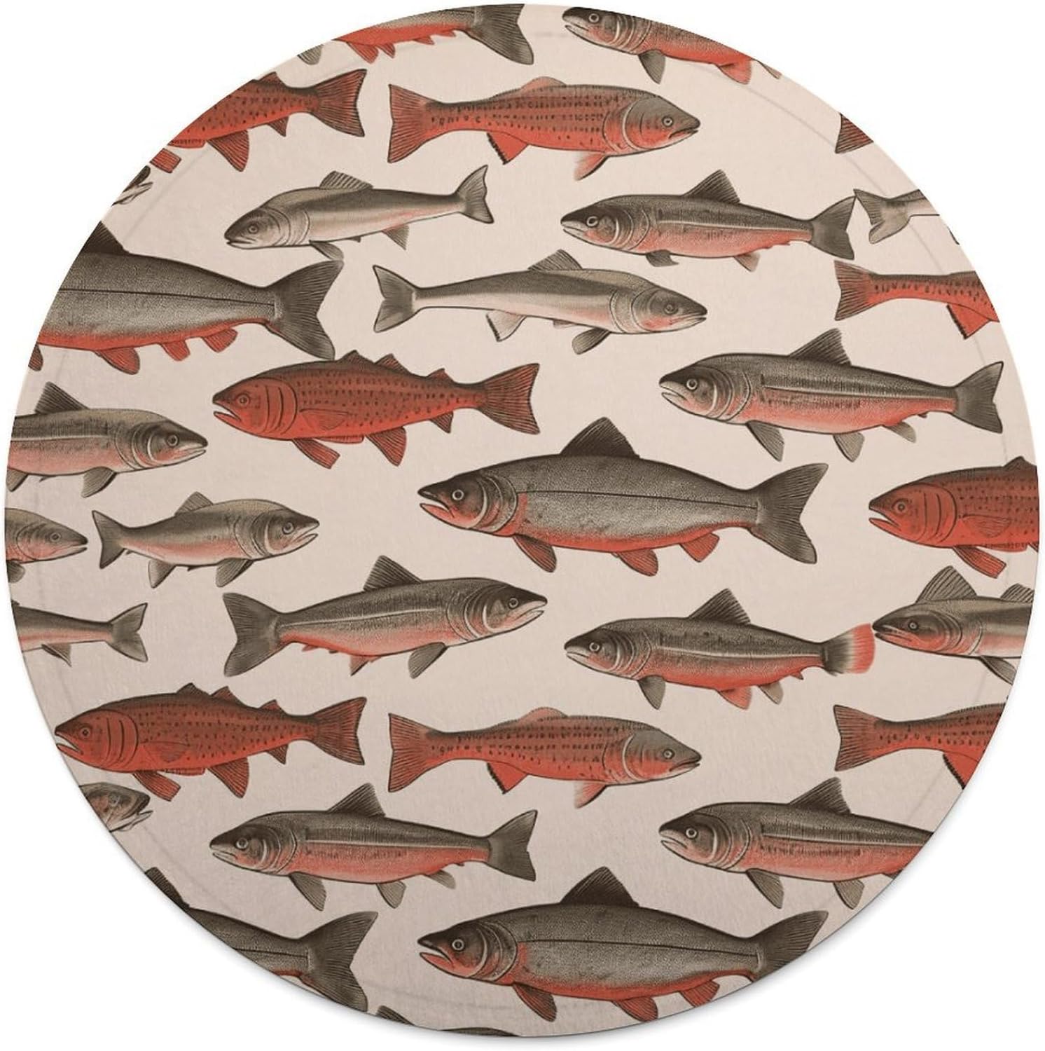 Salmon Blanket-Soft & Warm of Anti-Pilling Beach Towel,Softnes Lightweight Throw Circular Blankets for Couch All Season Bedroom Home Decor Gifts(Women Men)