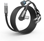 KIWI design Link Cable with Charging 16FT Compatible with Meta Quest 3s/3/2/ Pro/Pico 4 Accessories and PC/SteamVR, USB 3.0 to USB C Link Cable with 5Gbps Super Speed for Extended Gameplay, Black