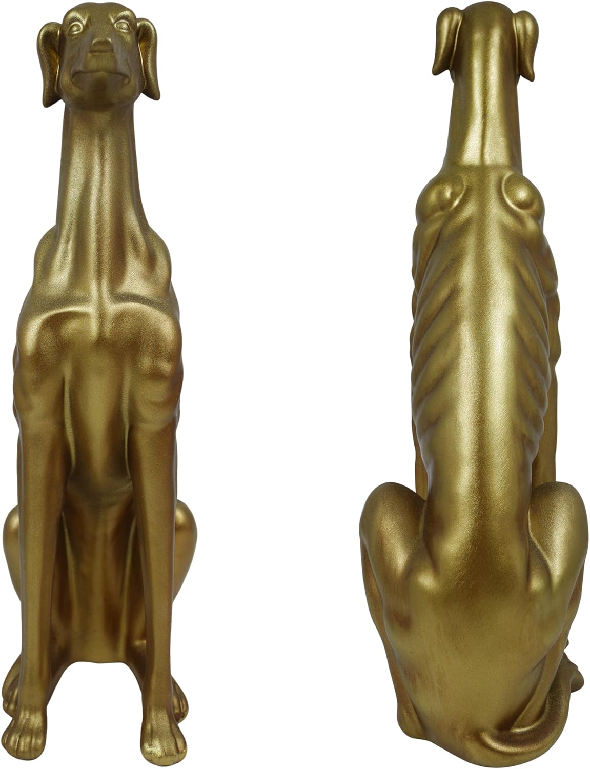 Gold Greyhound Sculpture, 14.5'' Tall Dog Statue for Coffee Table Entryway Bookshelf, Animal Figurines for Modern Home Décor, Housewarmings Birthdays Gifts for Dog Lovers
