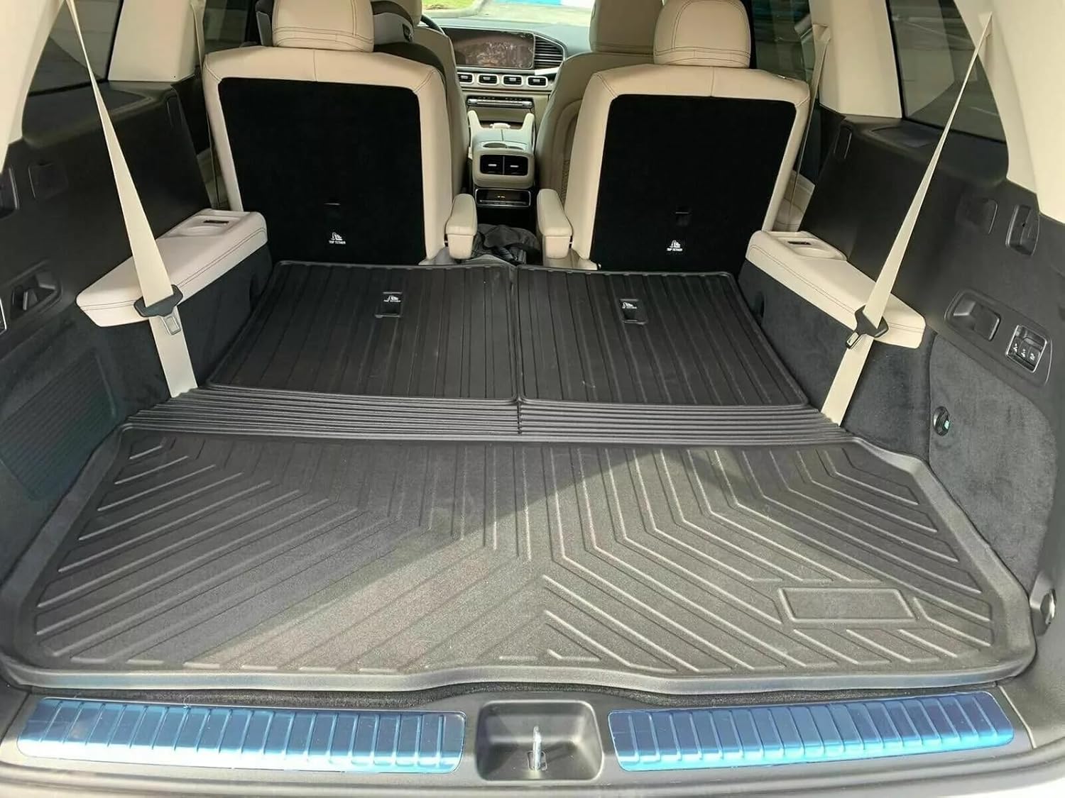 Cargo Liner - Trunk Mat for Mercedes-Benz GLS 2017-2019 – Weather-Resistant Trunk Mats for Cars with Raised Lip – Non-Slip Car Trunk Mat Rubber – Easy to Install – Laser Pre-Cut Design