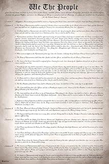 Constitution of The United States America Historical Document Remastered Readable Version US History Classroom Teacher Educational American Government Cool Wall Art Print Poster 12x18