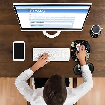 Sevimli Küçük Fare Altlığı + Fare Bilek Desteği Seti + Bardak Altlığı, Dizüstü Bilgisayar Ofis Ev Çalışma Oyunu için Ergonomik Hafıza Köpük Mouse Bilek Desteği Gotik Ouija