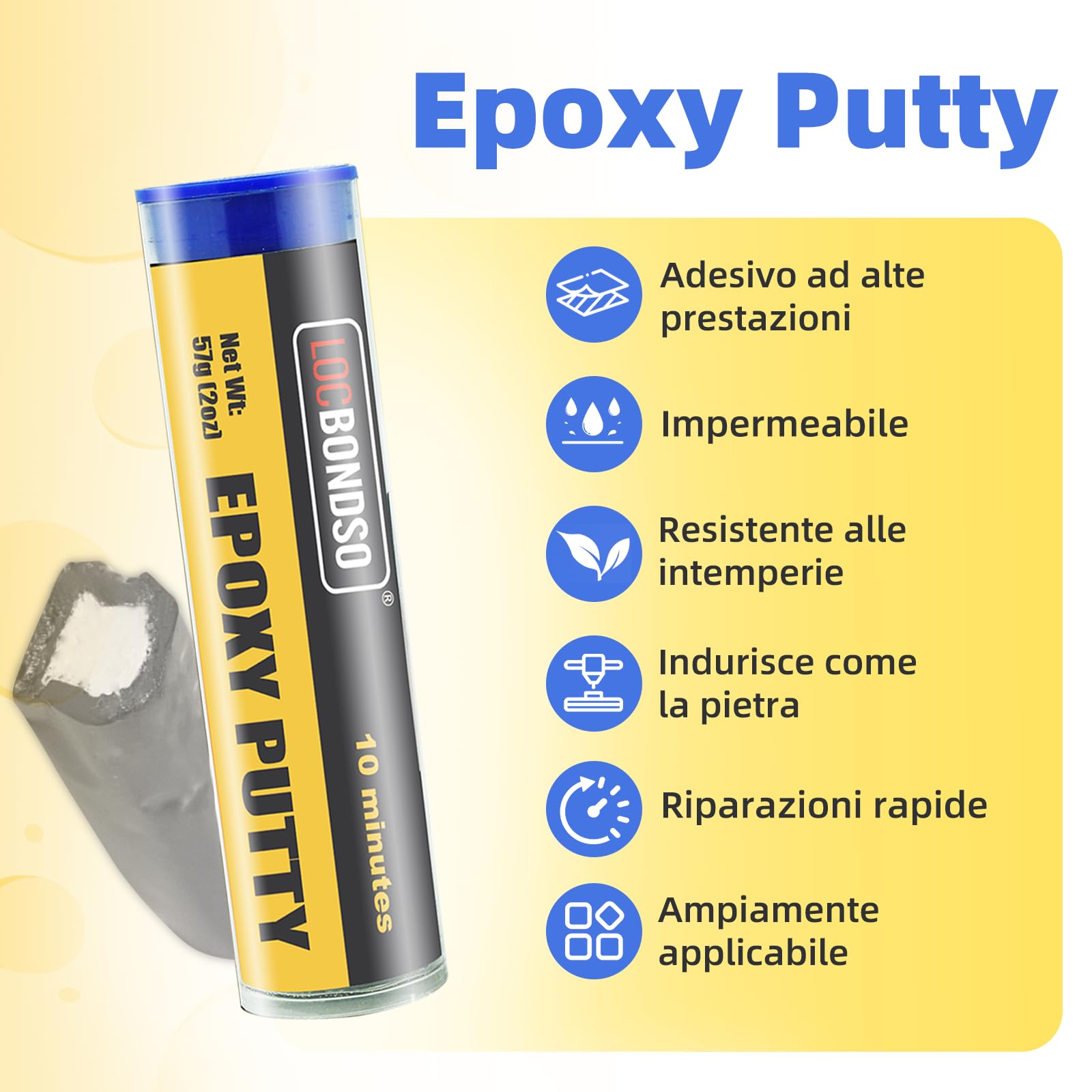 LOCBONDSO Epoxy Putty,Stucco epossidico bicomponente