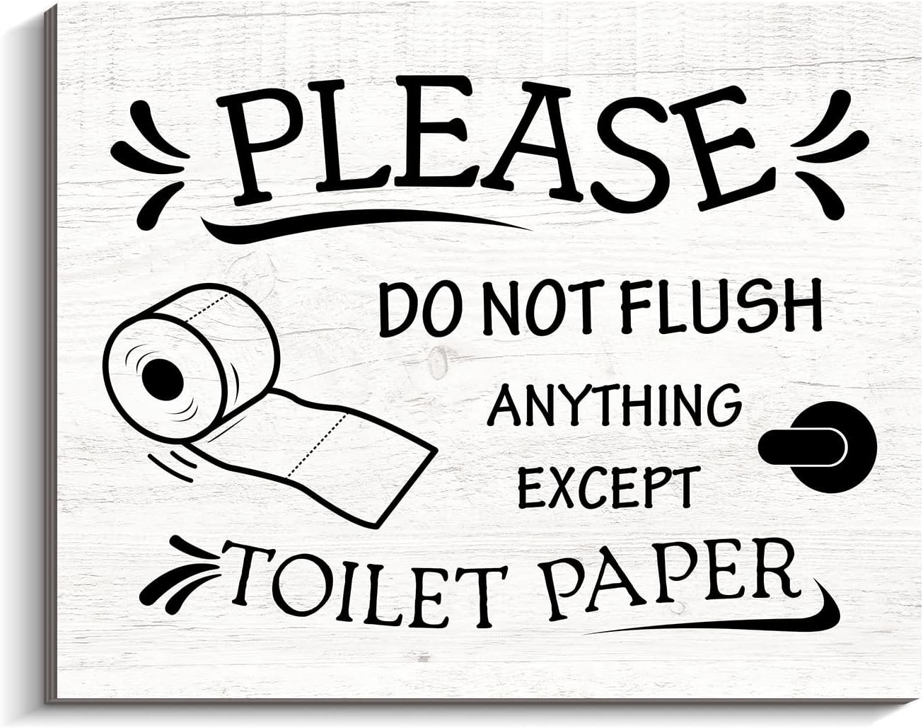 Half Bath Decor Warning Sign, Please Do Not Flush Anything