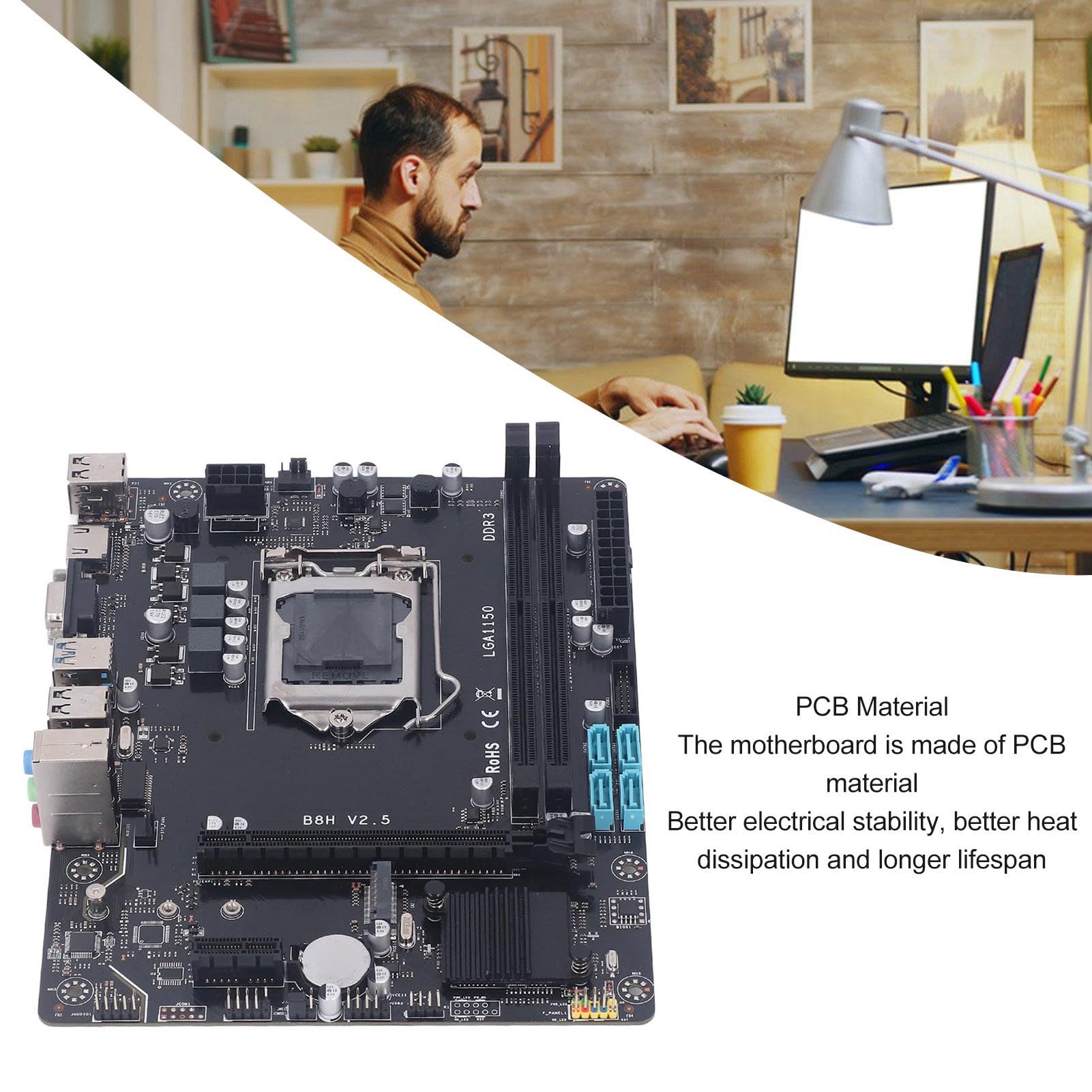 Amazon | B85 コンピュータマザーボード、LGA1150 デュアル DDR3