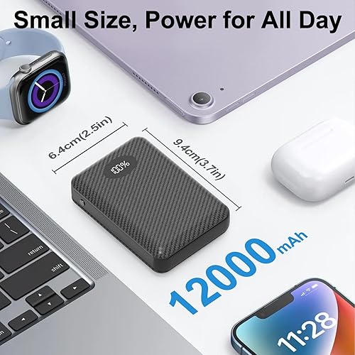 Miniatura 4 de Paquete de batería de 12000 mAh - Cargador de batería recargable de 5 V7.4 V con pantalla LED y salida CCUSB para chaqueta térmica, sudadera con