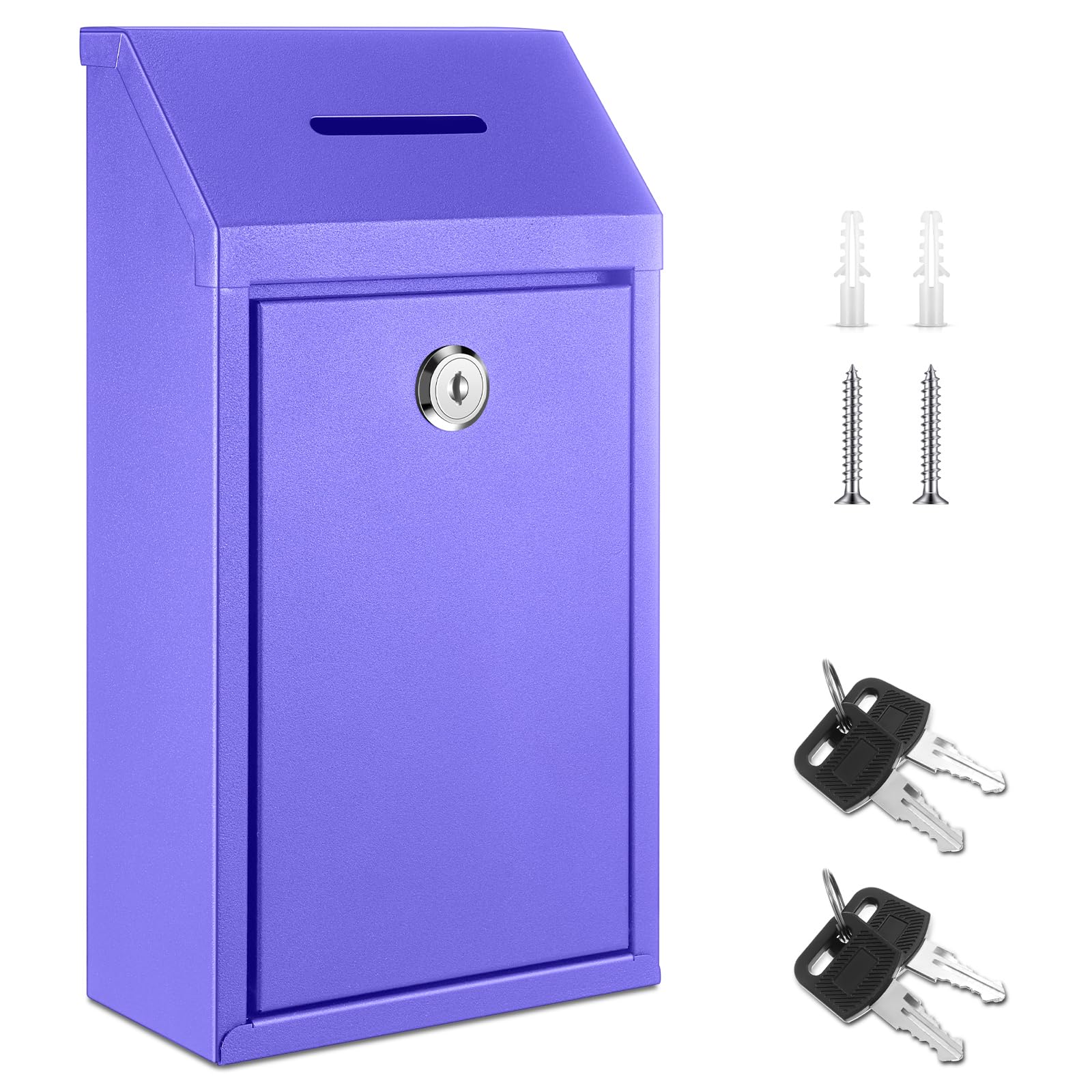 Yaocom Metal Money Box,Purple,10.24 x 5.71 x 2.95 Inch,No Lid