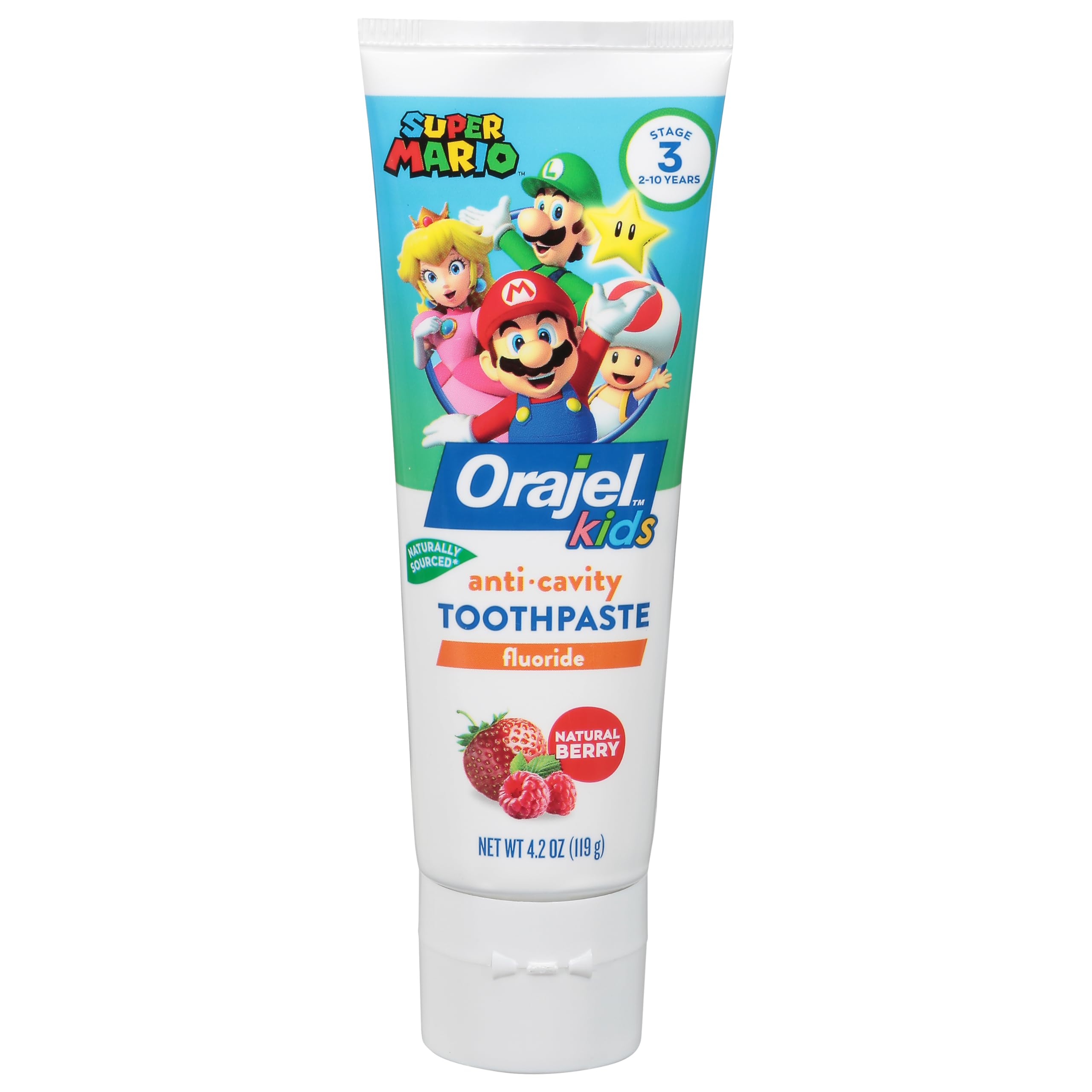 Photo 1 of Orajel, Toothpaste Kids Super Mario Flouride Berry, 4.2 Ounce