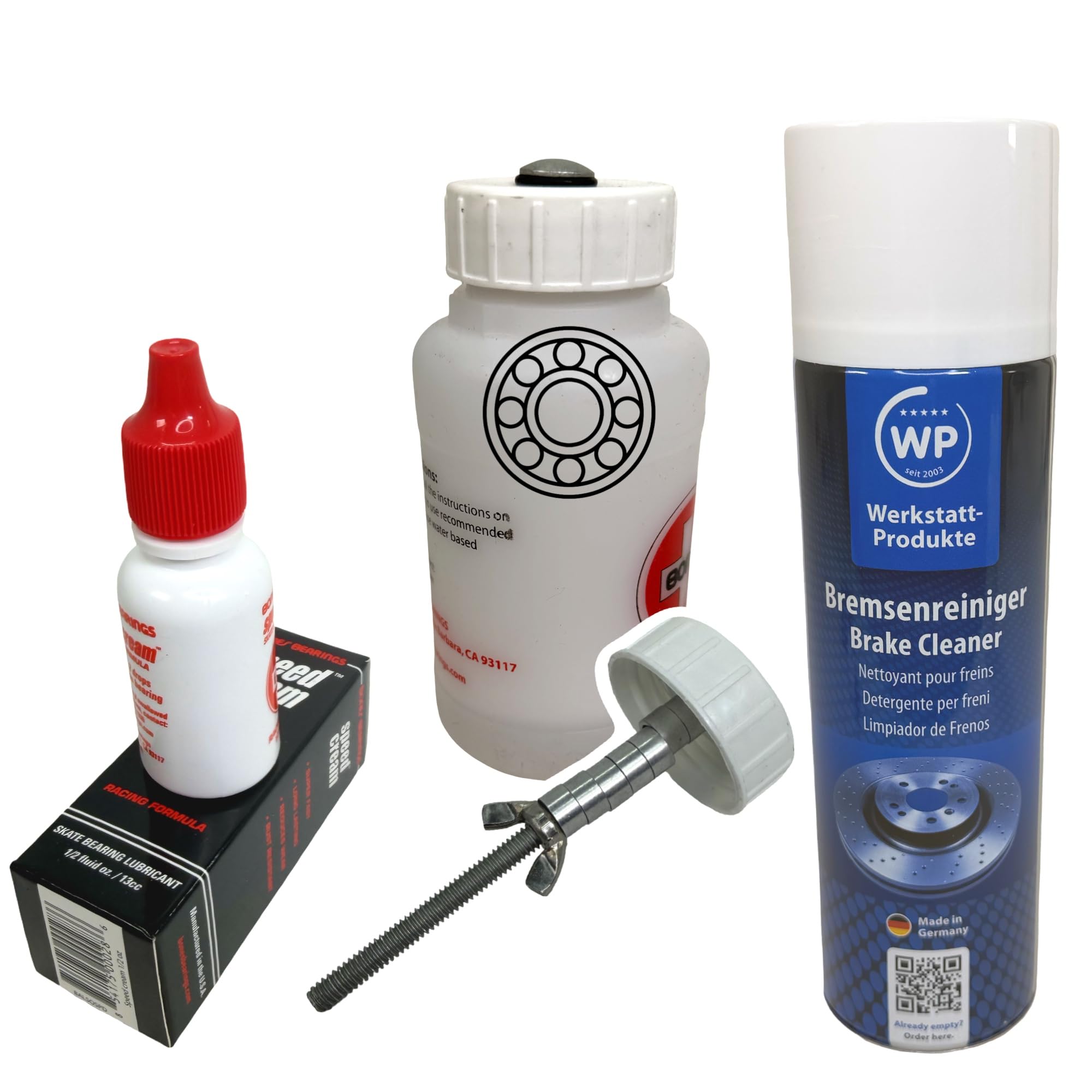Kugellager Reiniger Öl Speed Cream Pfleg-Set für 608/627 Kugellager Longboard I Stunt-Scooter I Skateboards I Rollschuhe I Inliner, Reinigen, Service, Pflege, Wartung, Schutz