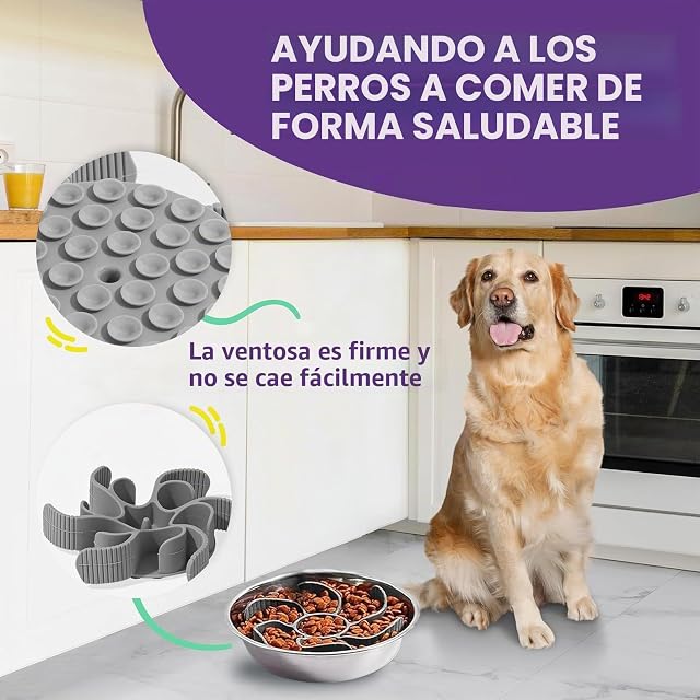 Foto 6 de 7 de deegbbyi Comederos Lento Perros Ntideslizante Comedero Alimentación Lenta