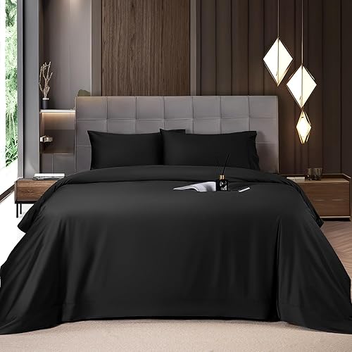 Miniatura 7 de Shilucheng - Juego de sábanas de bambú transpirable y refrescante, 1800 hilos, súper sedosas, suaves, con 16 pulgadas de profundidad, lavable a