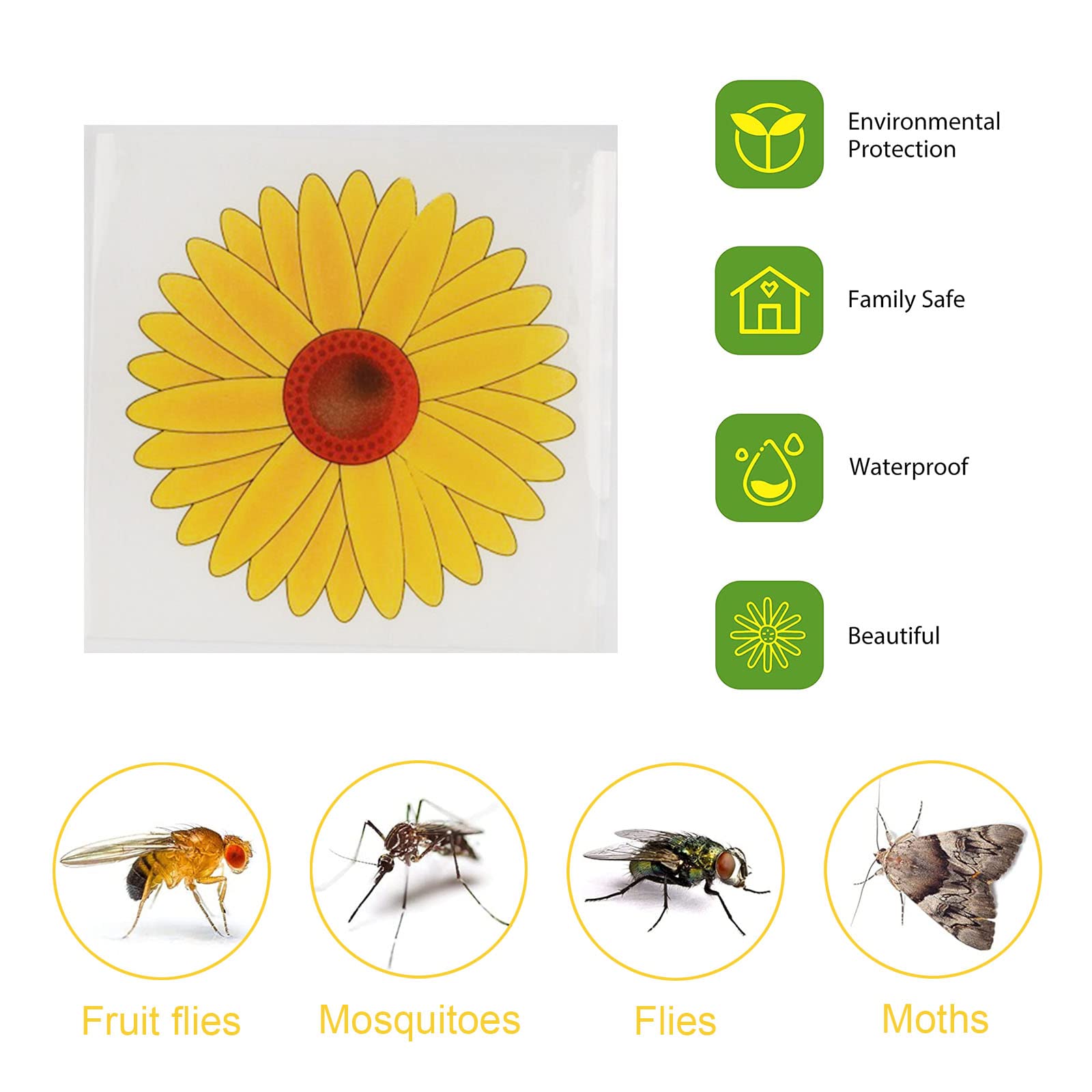 KEYRI 30 PCS Window Fly Traps Flies Window Fly Stickers Sunflower Style  Sticky Fly Catcher Fly Paper Fly Killer for Indoor Houseflies Fly Gnat,  Nontoxic and No Pesticide (30 Pieces) : Amazon.co.uk: