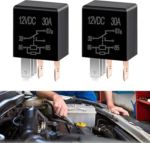 2 relés de 5 pines para automóvil, relé automotriz multiusos resistente estándar para motor de automóvil, relé de arranque multifunción de 12 V24 V