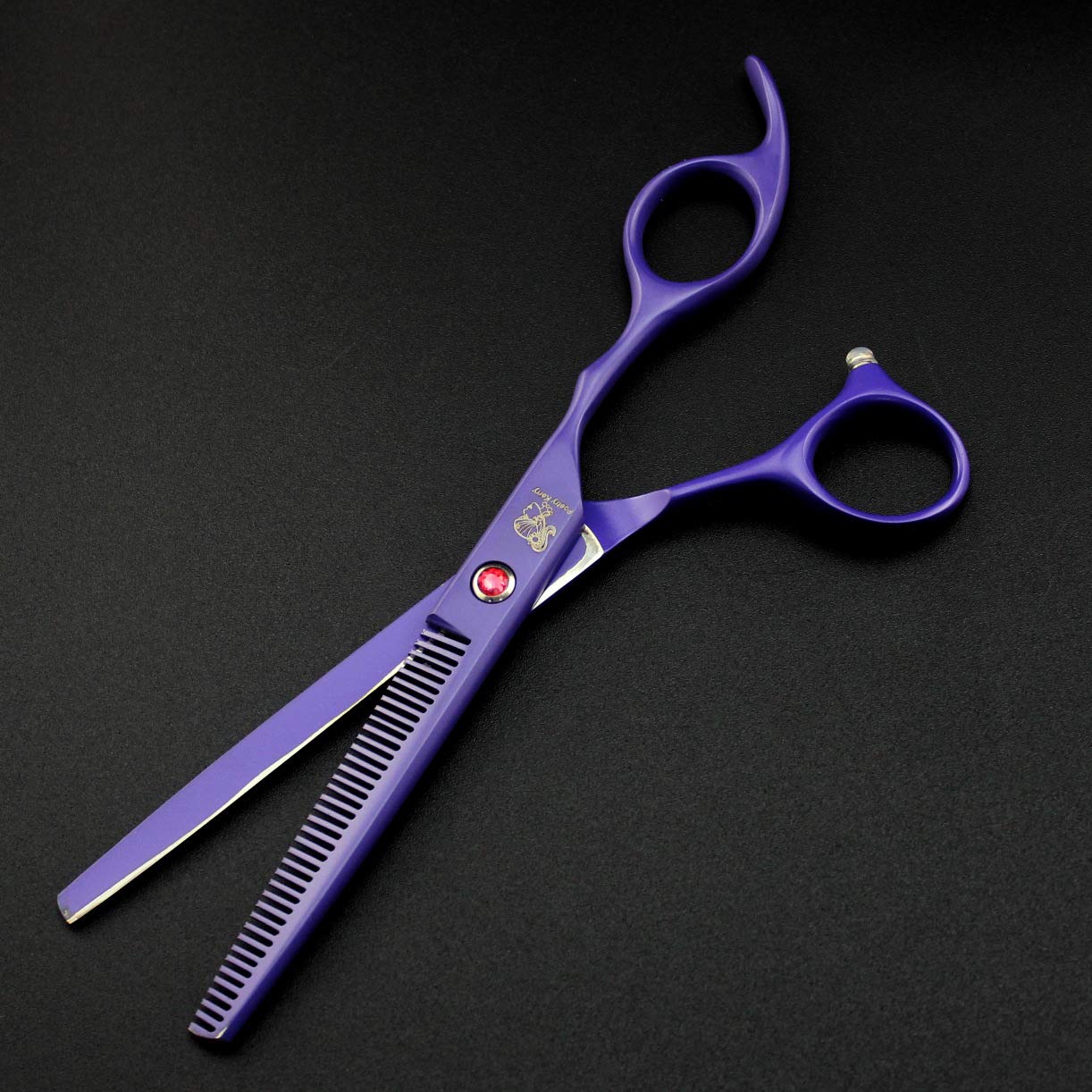 Lot de 4 ciseaux de coiffure, ciseaux de coiffure, peigne de 17,8 cm pour animal domestique, ciseaux de toilettage pour chien et chat (violet)