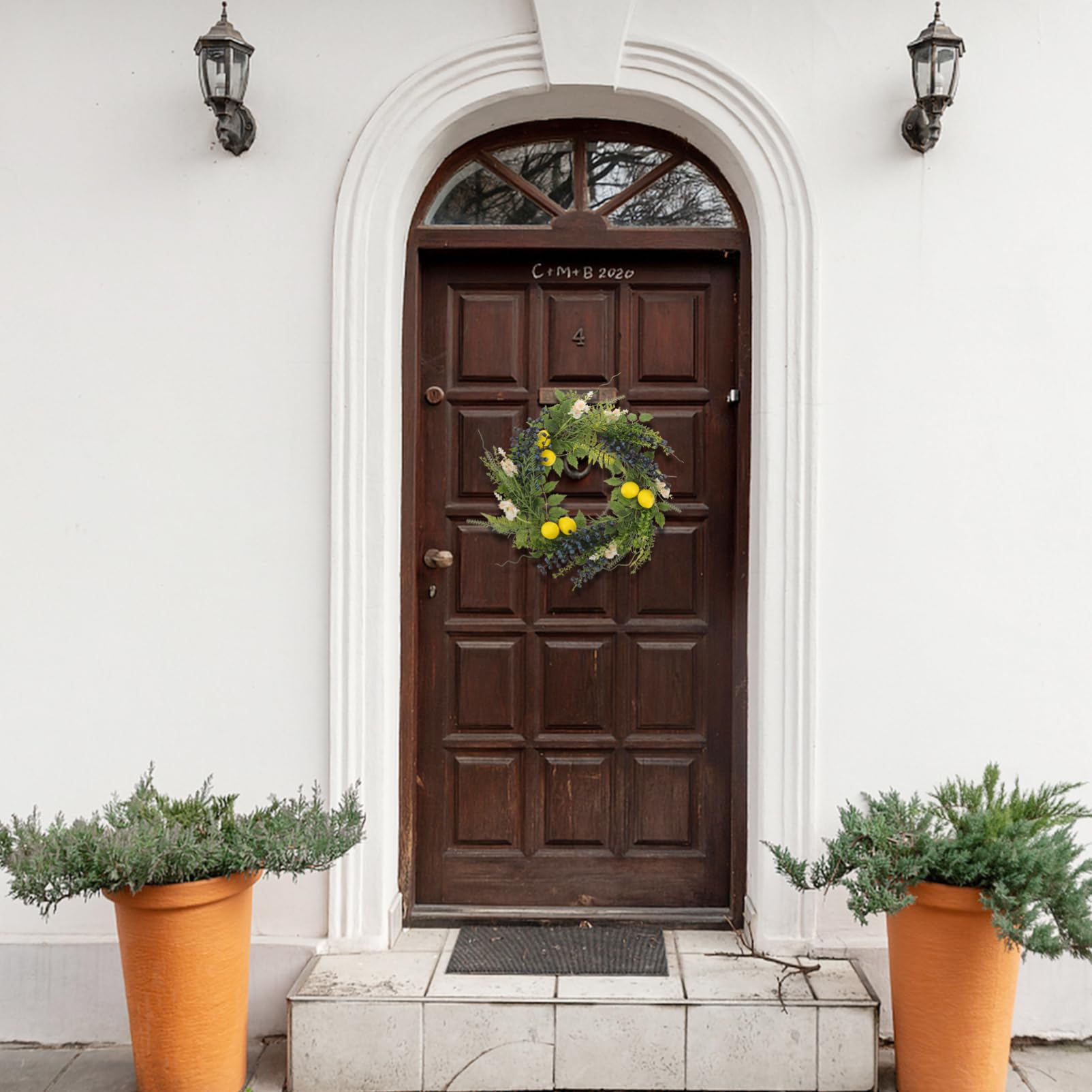 Cabilock Ghirlanda Artificiale Limoni e Mirtilli Decorazione da Appendere per Porta d Ingresso Ghirlanda Finta per Interni Ornamento Primaverile per Casa e Feste