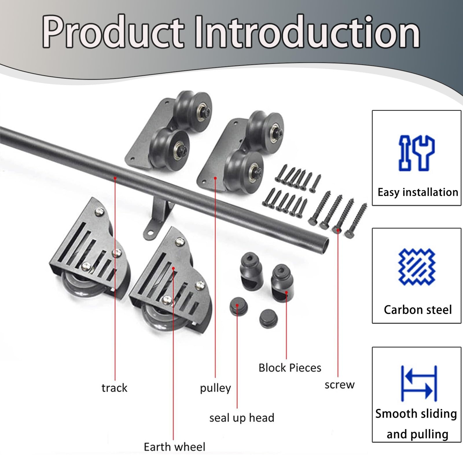 Kit hardware per binario scorrevole da 1,5 m per scala da biblioteca – uso rustico per interni/sottotetto, binario da pavimento da 3 m, facile da installare e design liscio, perfetto per la