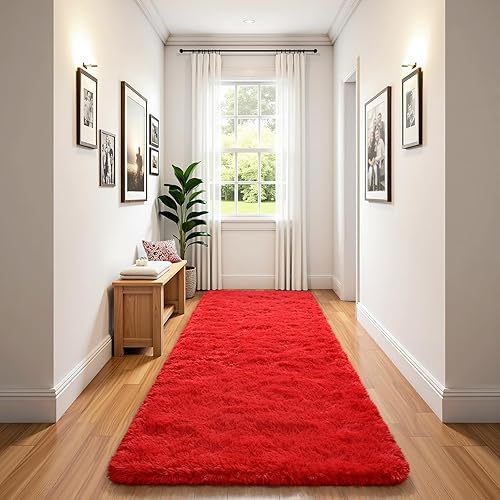 Vista 257 de BENRON Alfombras suaves para dormitorio, 2 x 6, lavables para pasillo, entrada, cocina, dormitorio, alfombra mullida para decoración de habitación