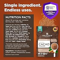 Vista 2 de Navitas Organics Cacao Powder - Cocoa Powder Substitute 1:1, For Hot Chocolate, Baking & More - Regenerative Organic Certified, Non GMO, Fairtrade