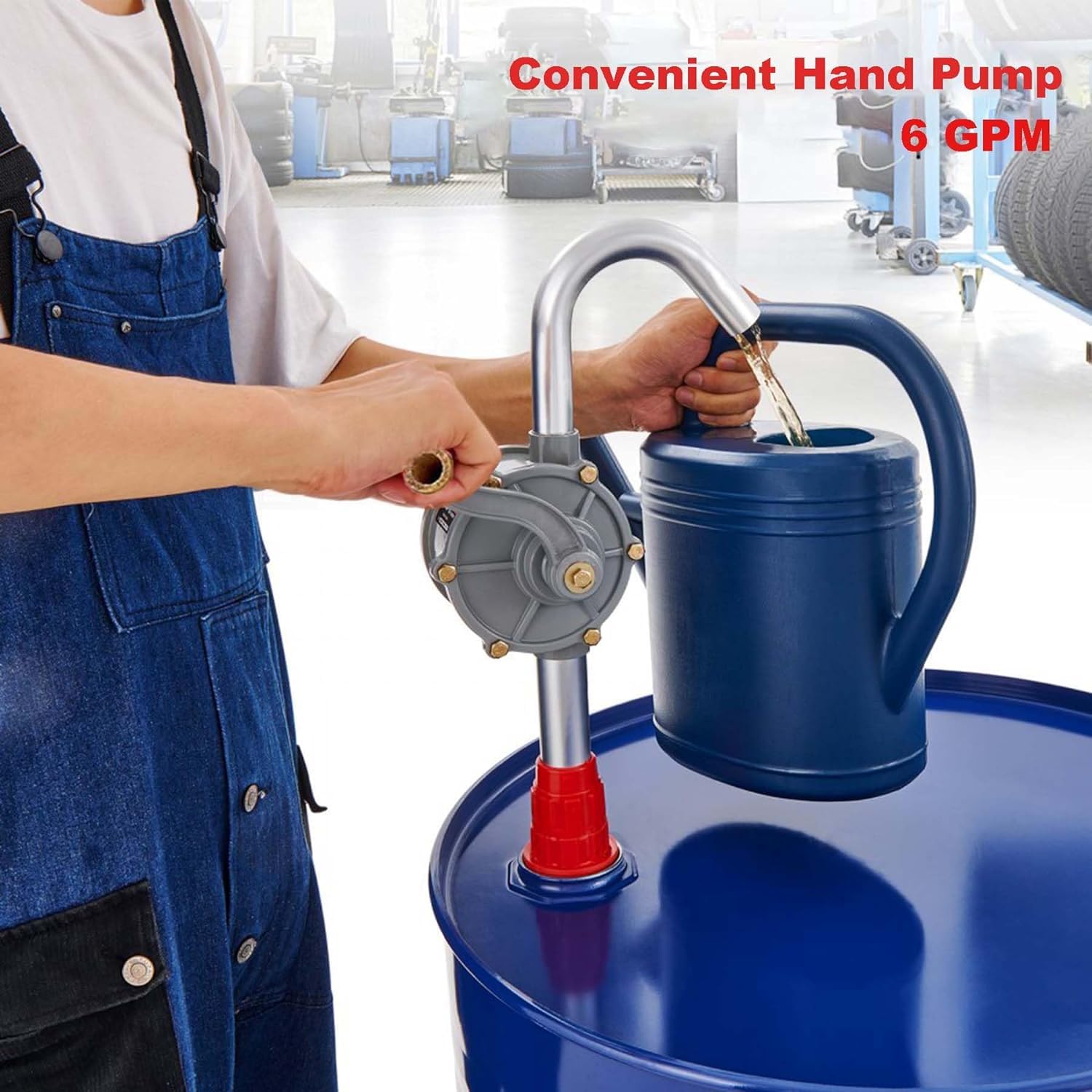 Pompe à huile pour baril d'huile - Pompe manuelle pour fûts d'huile - En alliage d'aluminium - Manivelle rotative - Pour transfert de carburant diesel, essence, kérosène