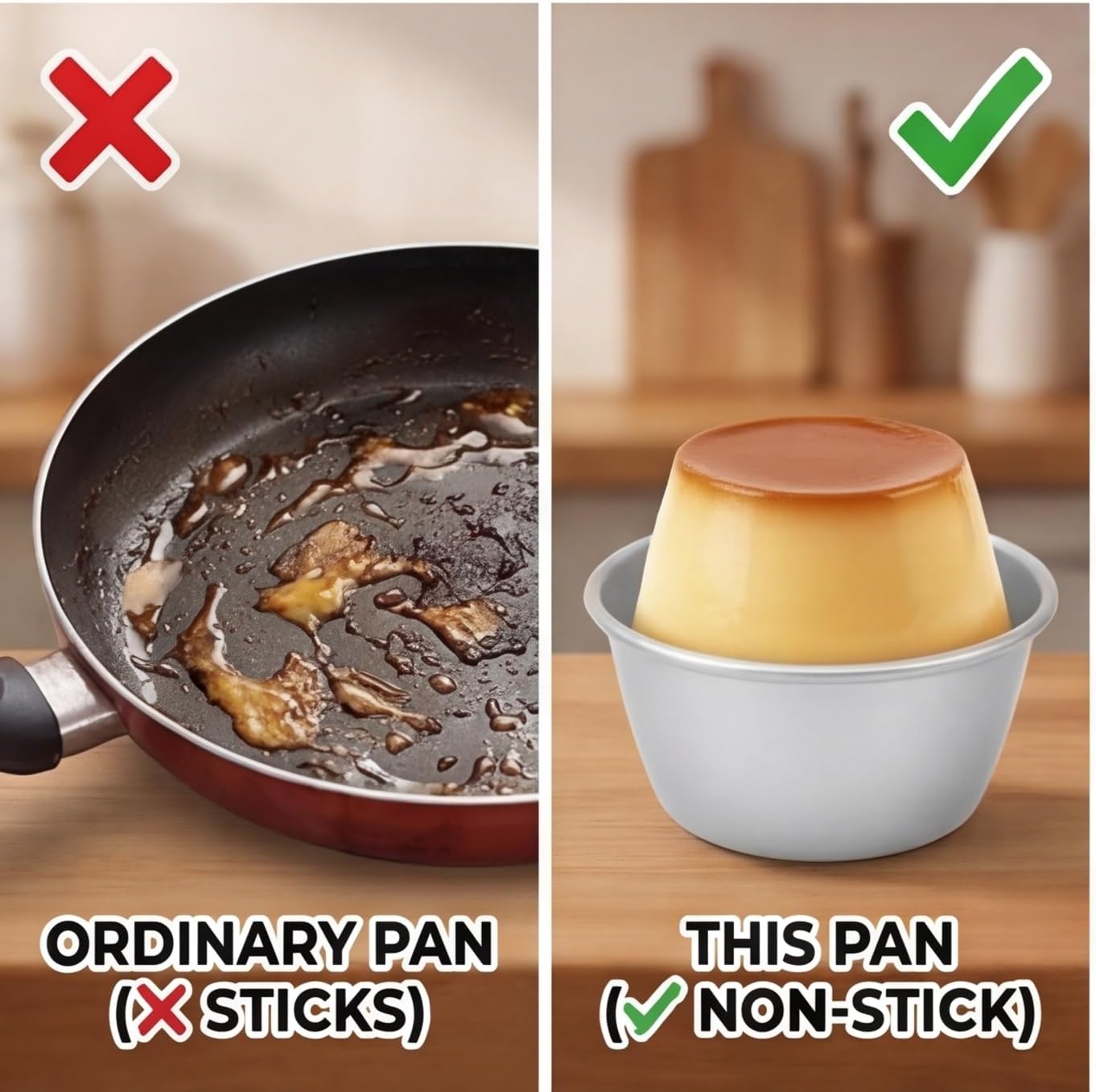 3inches 6PCS Metal Pudding Moulds, Carbon Steel Non-stick Popover Molds