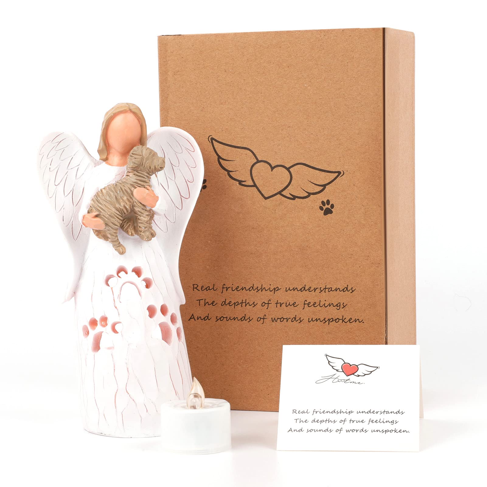 BEARAE Loss of Dog Sympathy Gift, Dog Memorial Gifts, Loss of Dog Candle Holder, Dog Passing Away Statue, Dog Angel Figurine, Pet Memorial Gifts for Dogs