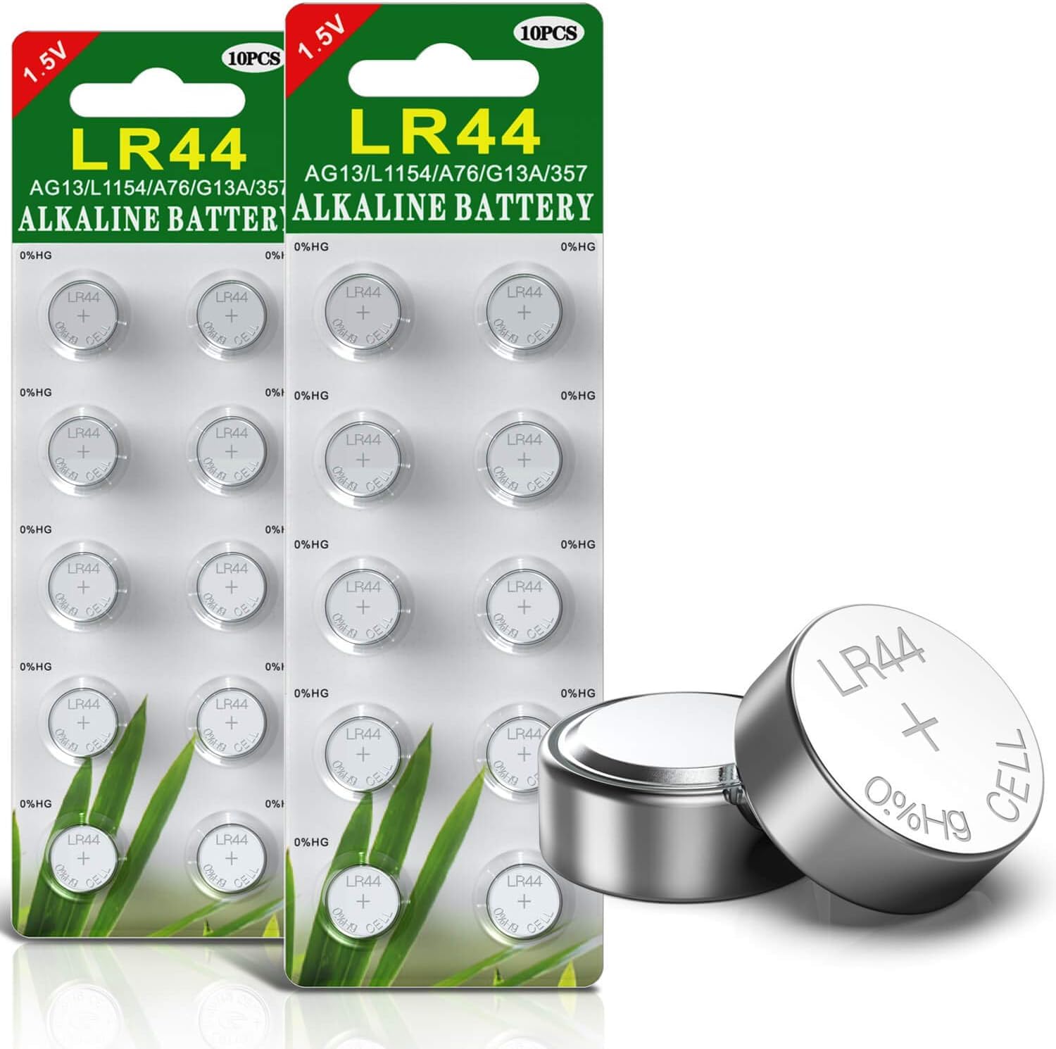 Pack of 20 AG13 LR44 1.5 V Alkaline Button Cell Batteries without Mercury (357/357A/L1154/A76/GPA76)-image-34