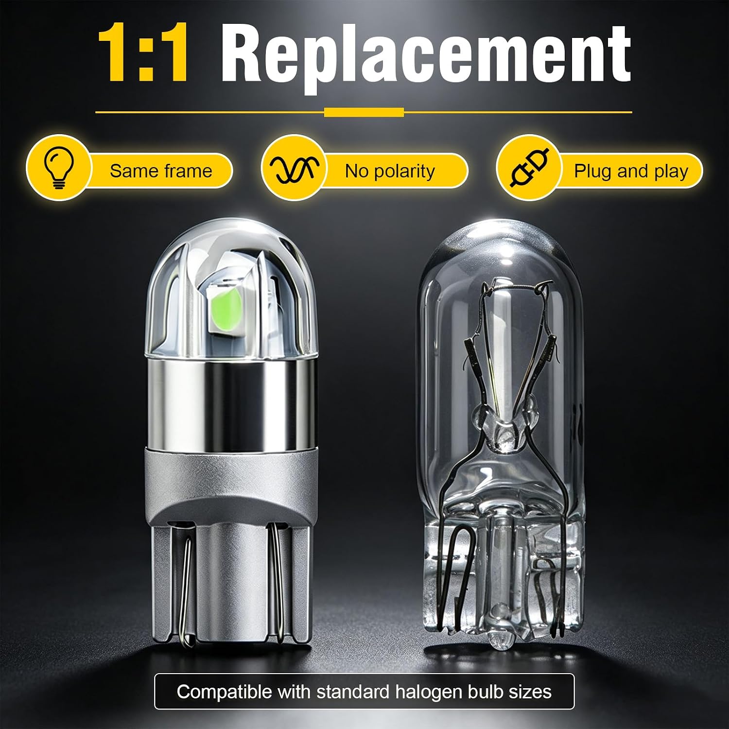 ecocstm 10 PCS 194 LED Bulb, T10 168 W5W 2825 3030 LED Replacement Bulbs image 4