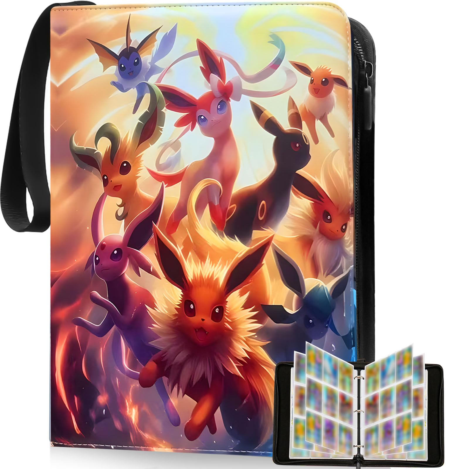 Sammelkarten album,50 Seiten 900 Taschen Sammelkarten Album,Wasserdicht PU Leder Reißverschluss Binder für Sammelkarten,Sammelkartenalben Geschenk für Weihnachten, Kindertag und Geburtstage (900)