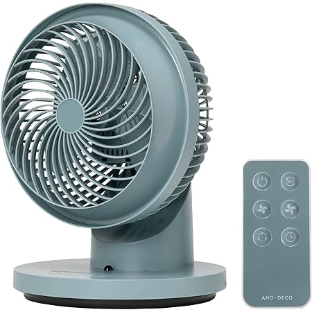 Amazon Co Jp モダンデコ 360度 首振り サーキュレーター 静音 リモコン付き 小型 おしゃれ スカイグレー ホーム キッチン