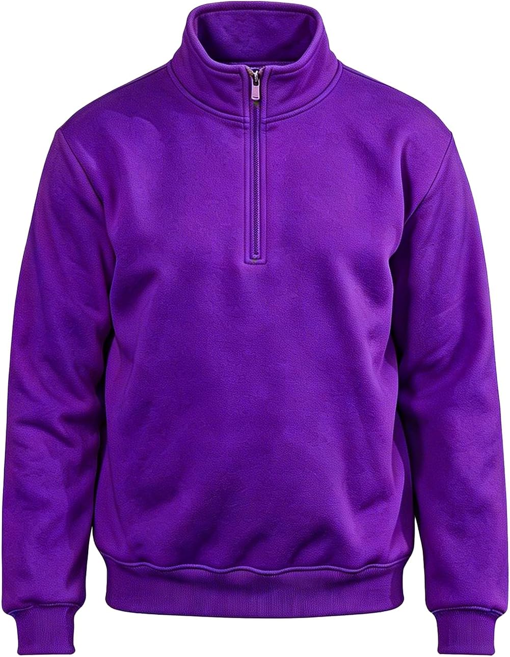 TUVEKE Men's Quarter Zip Pullover Fleece Mock Neck Sweatshirt Long Sleeve Midweight Mens Half Zip Sweater with Seam Pockets