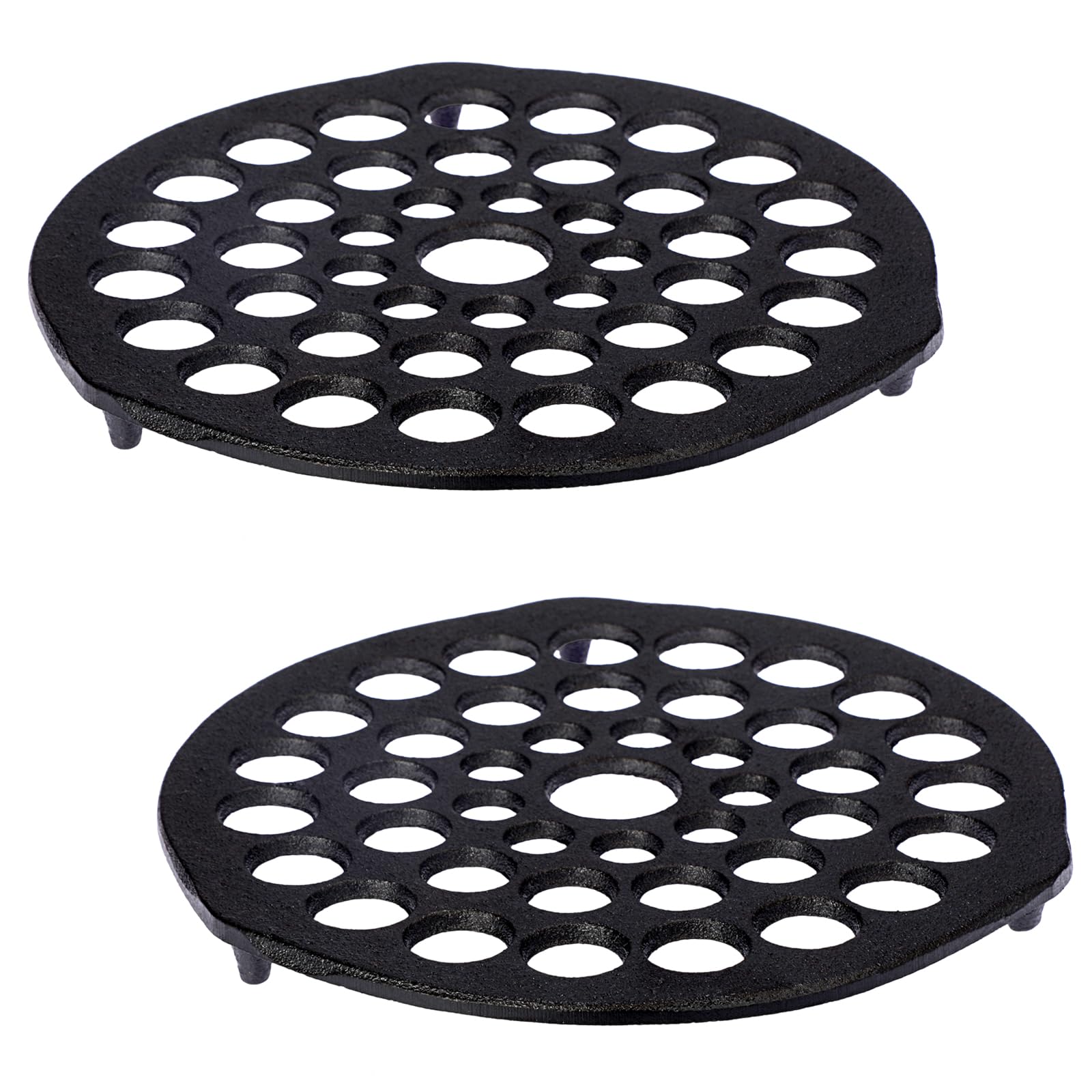 SUMNACON 2pcs Cast Iron Dutch Oven Trivets Pot Holder, Round 20.5cm Black