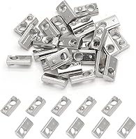 Vista 1 de 25 tuercas en T de extrusión de aluminio M5 Spring T 2020, tuercas de resorte en T enrollables, tuercas de ranura en T medias redondas M5