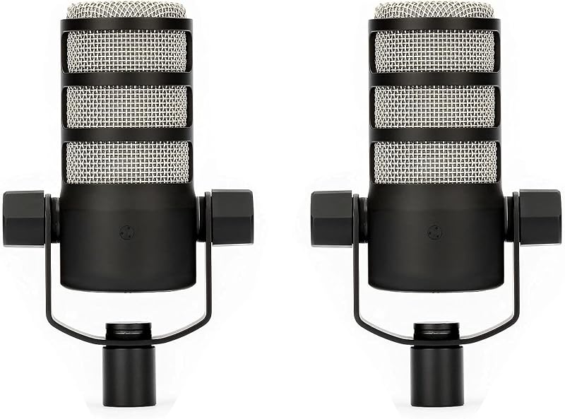 Rode PodMic Micrófono dinámico de grado de transmisión para aplicación de podcast, paquete de 2