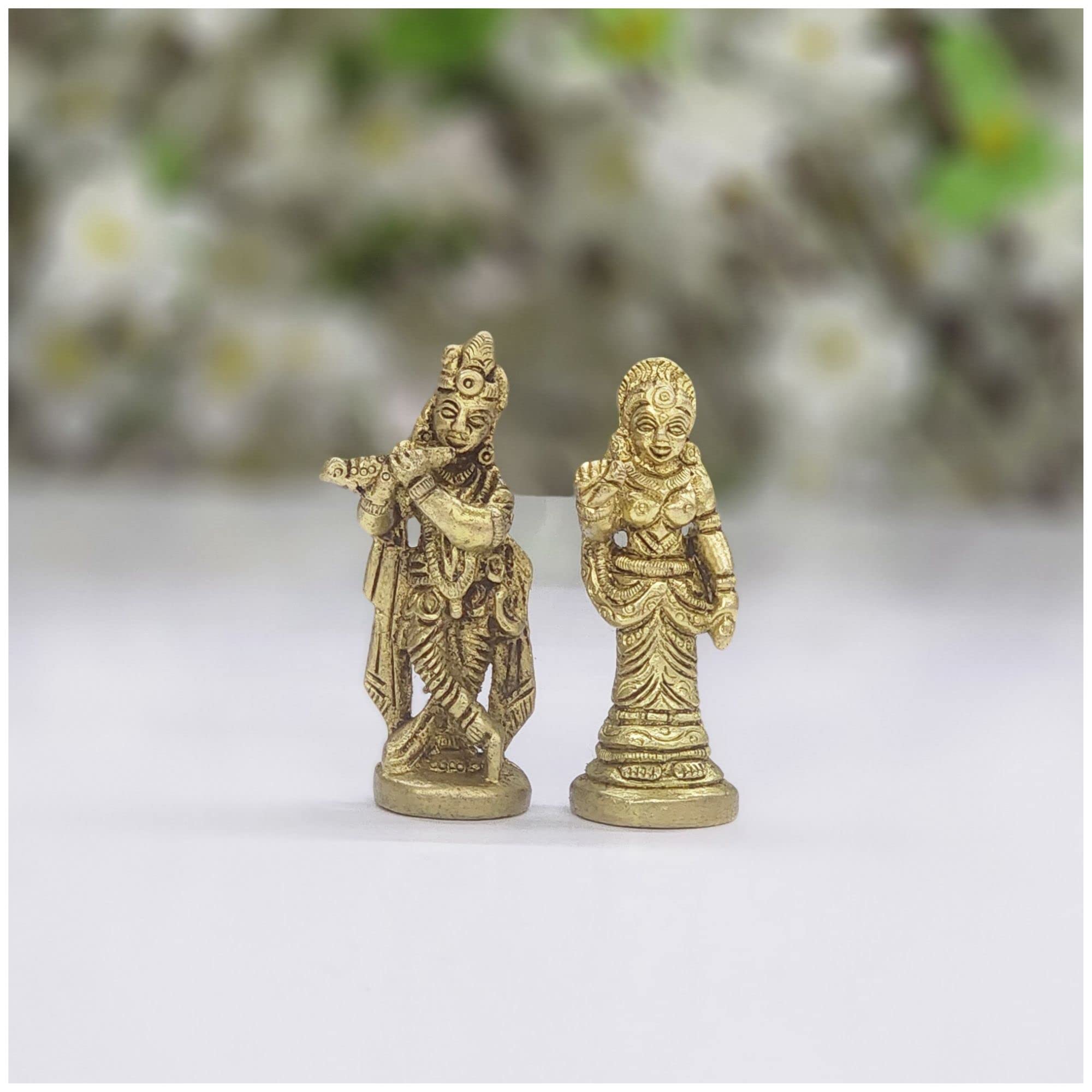 Buy AtoZ India Cart Radha Krishna Statue in Brass Small Radha Krishna