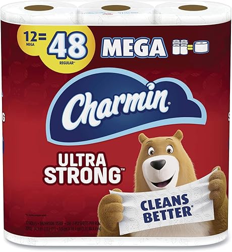 Charmin Ultra Strong 2Ply, sin perfume doble rollo papel higiénico, 12Count por pack-4por Caso.