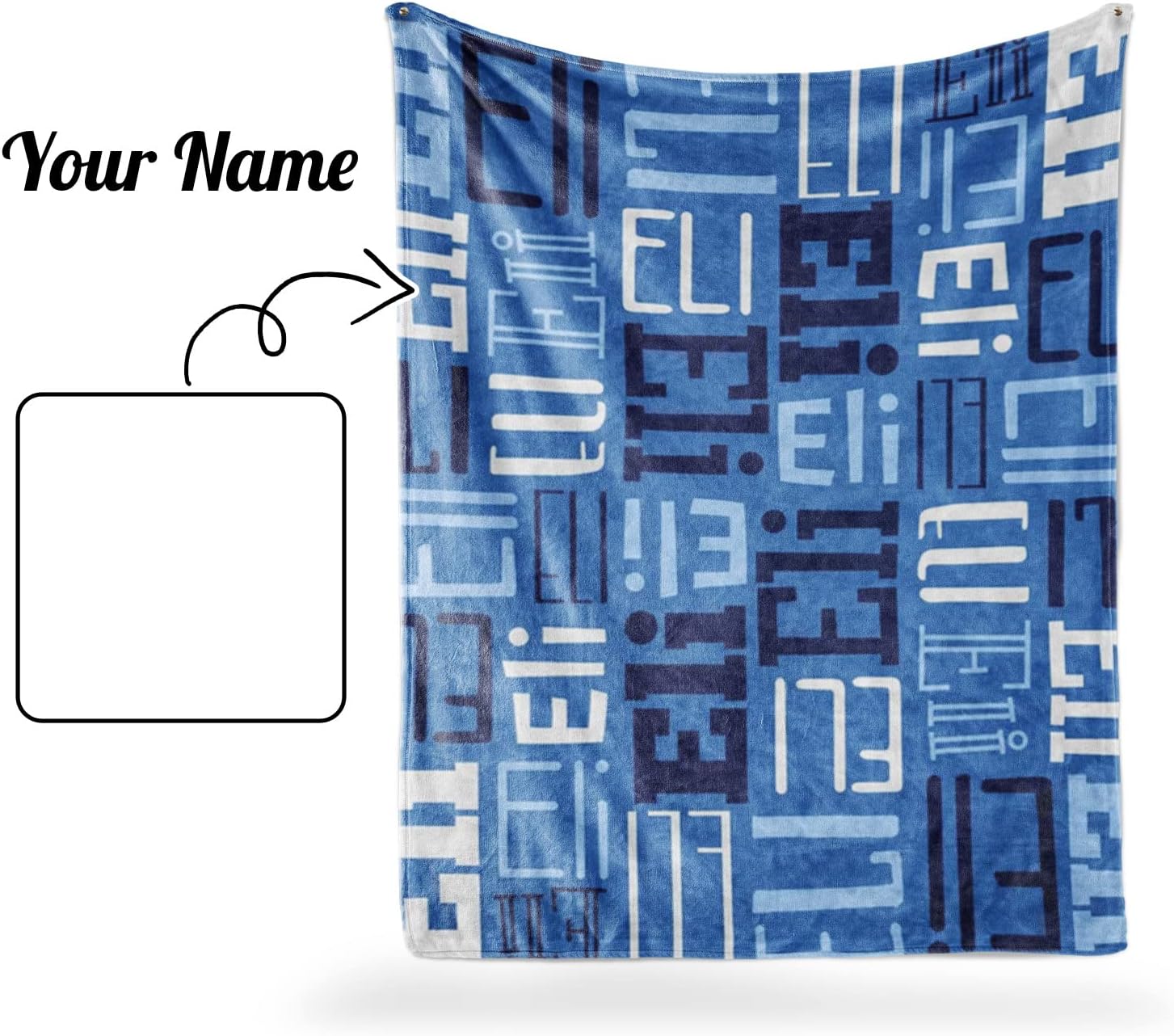 Ship Next Day, Personalized Baby Blankets for Baby Boys Girls, Kids Custom Name Blanket for Newborn Toddler Teen Adult, Monogram Daycare Receiving Throw Moms Gifts(40"x50") Blue