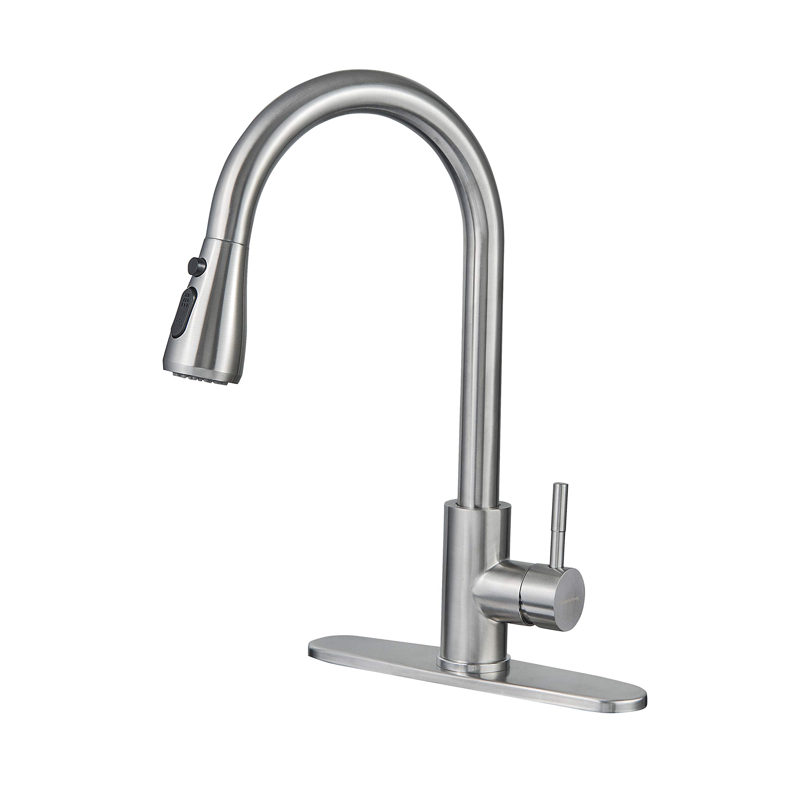 Kitchen Faucet with Pull Down Sprayer,High Arc Kitchen Sink Faucet Brushed Nickel Single Handle Kitchen Faucets,Sliver