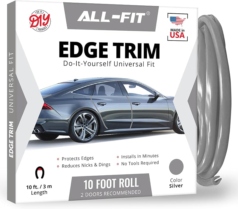 Protetor de Borda de Porta Automotiva All-Fit Automotive em Prata – 3,05 m