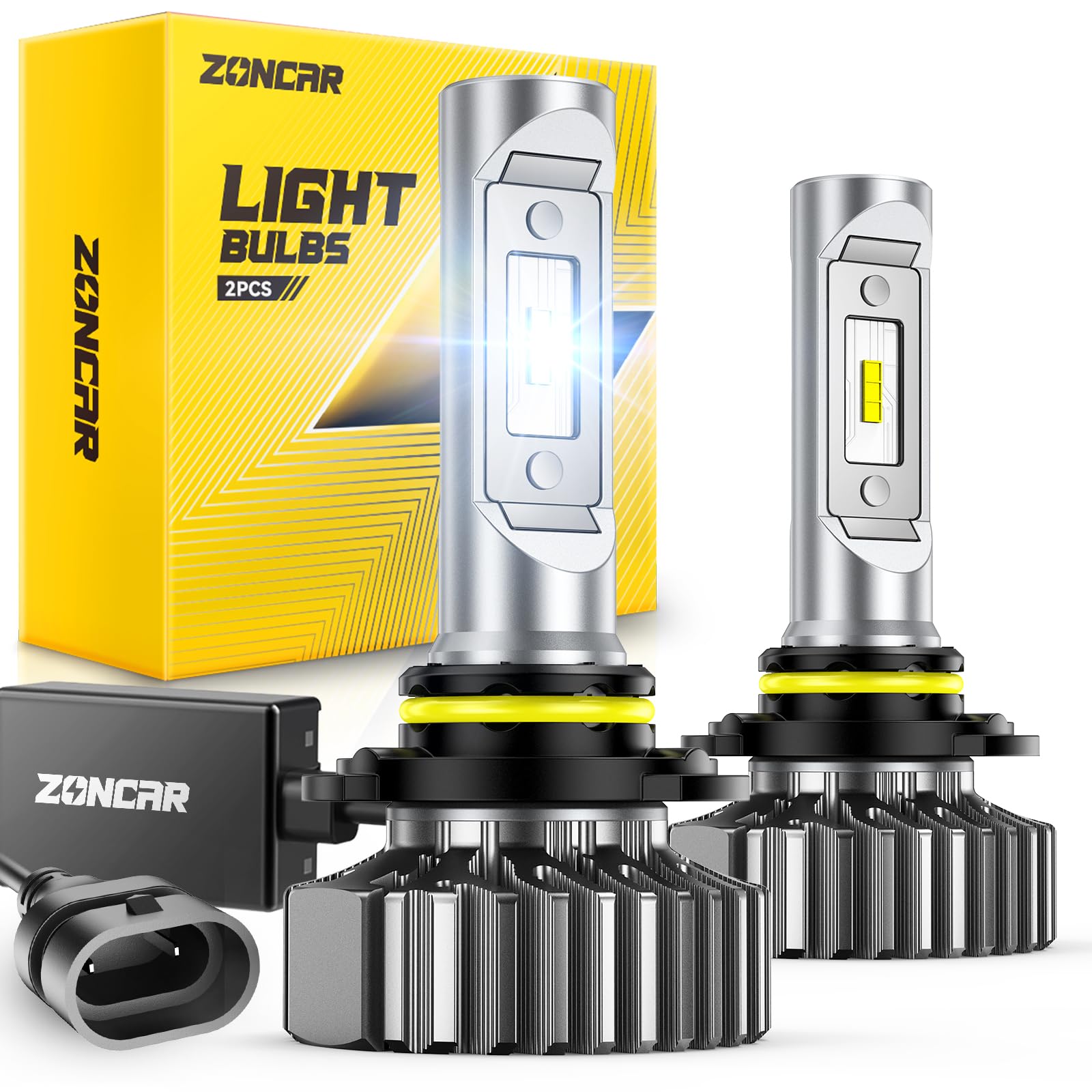 Photo 1 of ZonCar 9005 LED Bulb, 70000LM, 6000K White, Pack of 2
