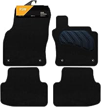 FSW - Car Floor Mats For Volkswagen T-Roc 2017-Onwards - Tailored Mats - Black Carpet - PVC Cushioned Heel Pad - Anti Slip Mat - Non Slip Car Floor Mat - 4 Pc Floor Mat - 4 Clips