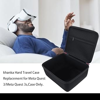 khanka Hard Carrying Case for Meta Quest 3 / Oculus Meta Quest 3s Shockproof EVA Travel Storage Box Compatible with Meta Quest 3 Accessories, Headset, Charger VR Meta Quest 3s Case Only