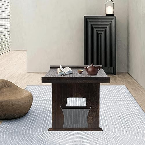 Miniatura 6 de Bandeja plegable de madera para mesa de cama estilo granja, escritorio para computadora portátil con patas plegables, mesa de piso de madera