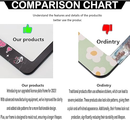 Miniatura 5 de Scream Ghost - Divertidos marcos de placa de matrícula con diseño de calavera divertida, no te cuelgues, paquete de 2 marcos de placa de automóvil,