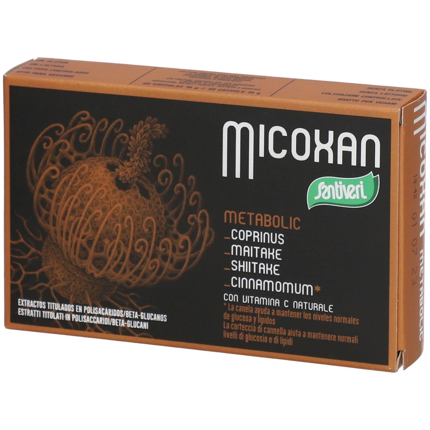 Santiveri - MICOXAN Metabolic 40 capsule - Estratti secchi titolati [Coprinus, Maitake, Shiitake, Cinnamomum]