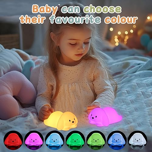 Miniatura 2 de ZKLiLi Luz nocturna para perros para niños, lámpara de perro de 16 colores linda, luces nocturnas regulables para bebé, luz nocturna recargable de