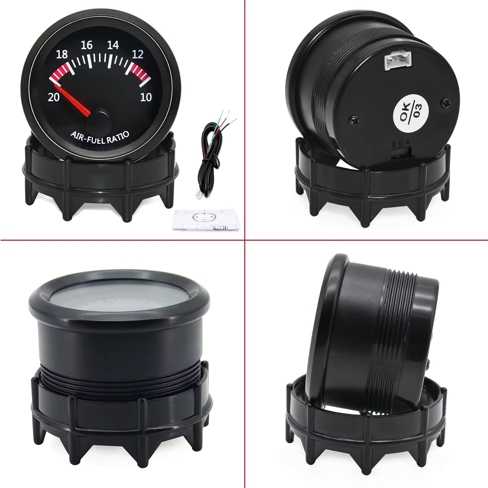 Sensore Ossigeno O2 Misuratore Rapporto Aria-carburante Auto AD 52 Mm 10-20 Con Sensore Ossigeno O2 A Banda Stretta Misuratore 0258006028 Per Motore Passo-passo 12 V Sonda Lambda(Gauge and sensor)