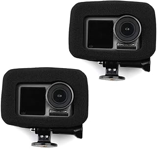 [2 pcs] DJI Osmo Action Foam Windslayer Housing Case, Windscreen Windshield Windslayer Cover Housing Frame Case Compatible for DJI Osmo Action Camera Housing Frame Case Video Noise Reduction Accessory