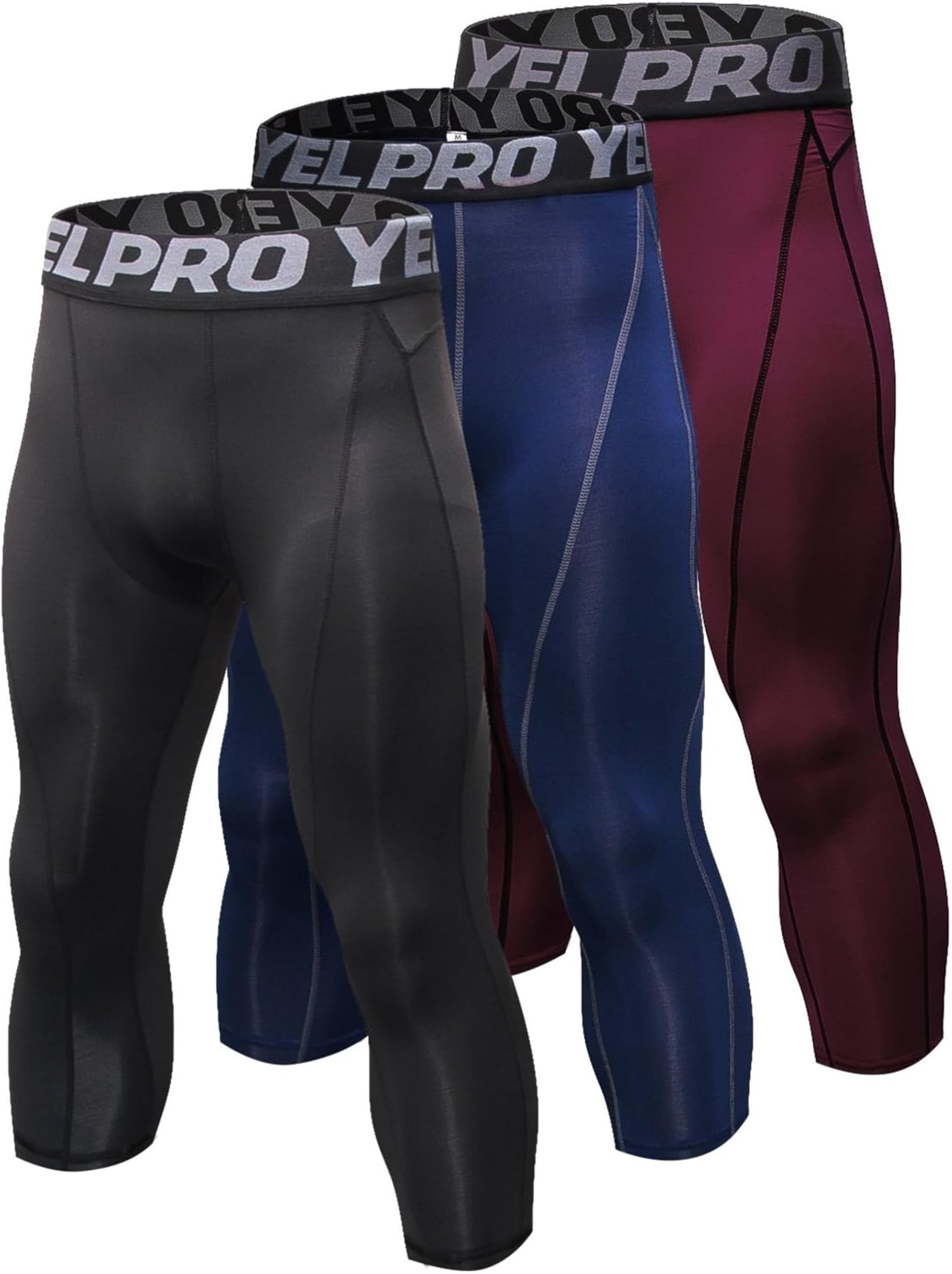 SANANG Baselayer Cool Dry - Pantalones de compresión para Hombre 3 Unidades