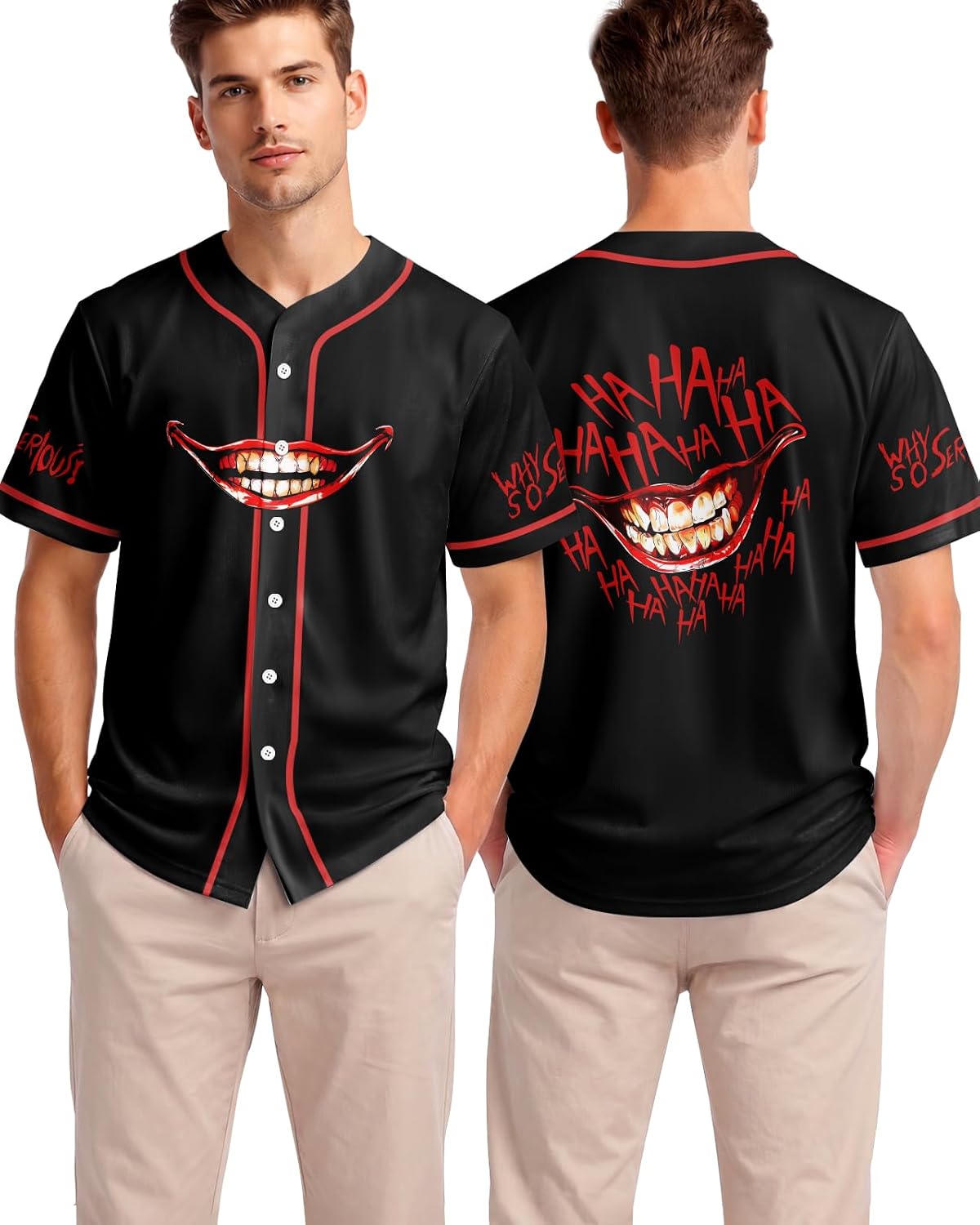 99TIMORO Scary Movie Characters Halloween Baseball Jersey for Men Women