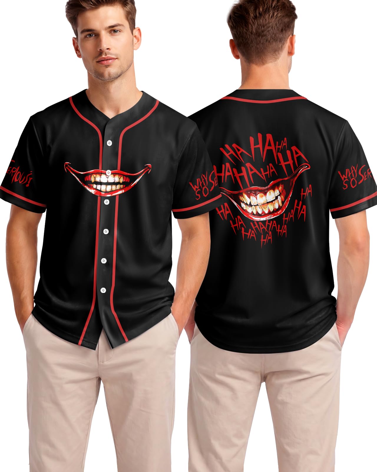 99TIMORO Scary Movie Characters Halloween Baseball Jersey for Men Women